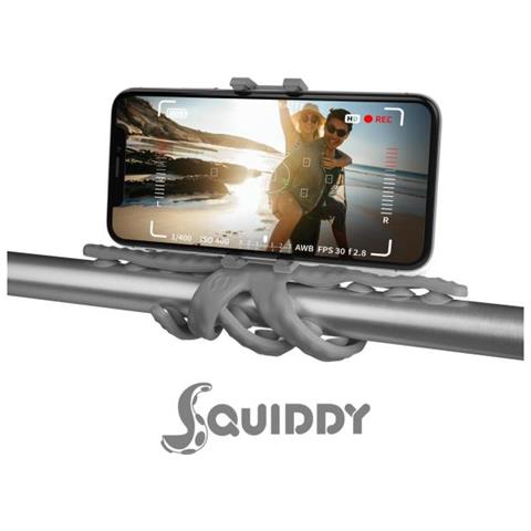 Squiddy Mini Treppiede Flessibile per Fotocamere e Smartphone - Colore Grigio - Foto 1
