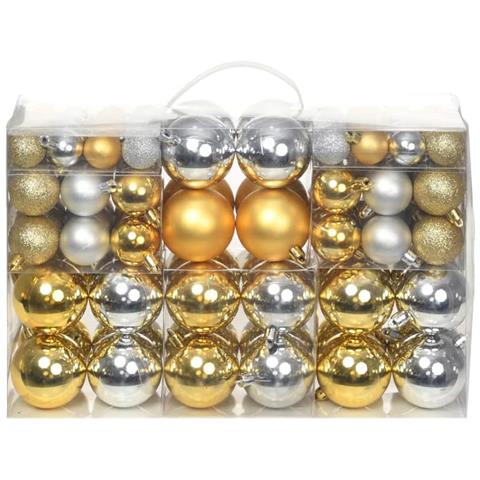 Set Palline Di Natale 100 Pz 6 Cm Argento / oro - Foto 1