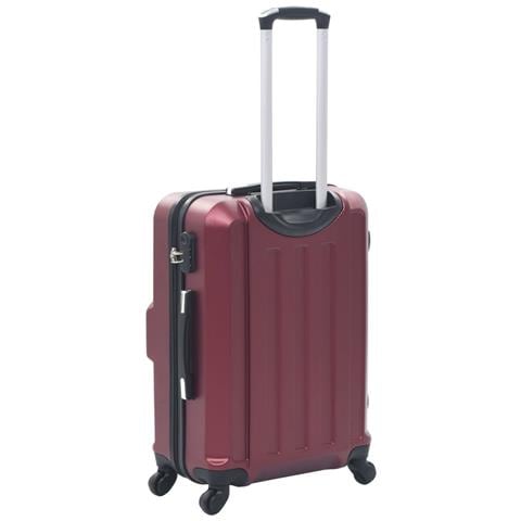 Set Trolley A Custodia Rigida 3 Pz Rosso Vino In Abs - Foto 2