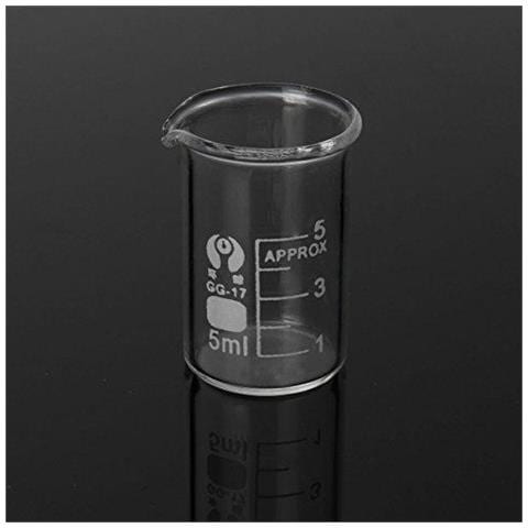 5pcs Laureato Borosilicato Bicchiere Becher 5ml 10ml 25ml 50ml 100ml Set Di Misura Vetreria Da Laboratorio - Foto 4