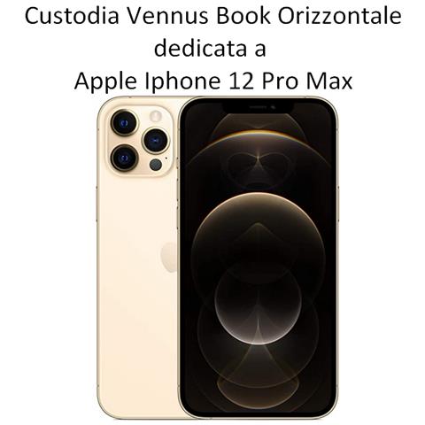 Custodia Book Orizzontale Sensitive Case Per Apple Iphone 12 Pro Max Gold - Foto 2