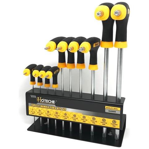 Set 10 Chiavi Torx Con Impugnatura A T Cacciaviti Manico Antiscivolo - Foto 3