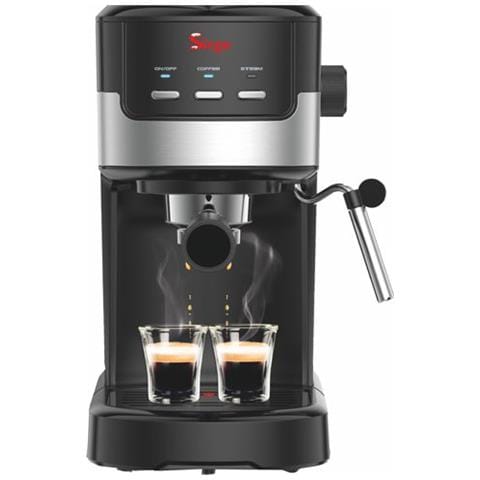 Sirge Cremaexpresso+ Macchina Per Caffè Espresso E Cappuccino Con 2 Filtri, 1100 W, 15 Bar [pompa Made In Italy], Serbatoio Dell'acqua 1,25 L Rimovibile • Ugello Vapore Cappuccino, Nera - Foto 1