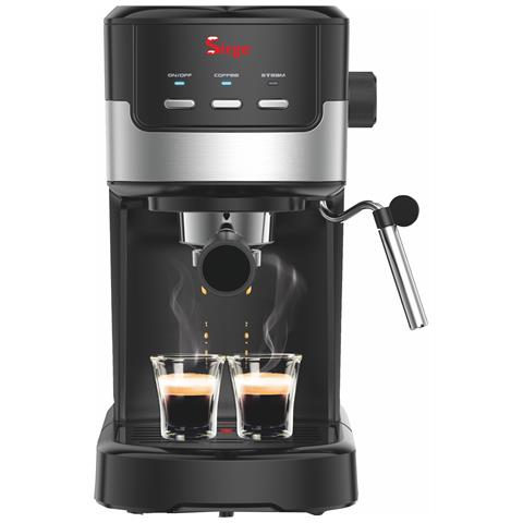 Sirge Cremaexpresso+ Macchina Per Caffè Espresso E Cappuccino Con 2 Filtri, 1100 W, 15 Bar [pompa Made In Italy], Serbatoio Dell'acqua 1,25 L Rimovibile • Ugello Vapore Cappuccino, Nera - Foto 8