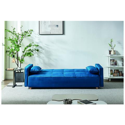 Copenhague Divano Trasformabile Scandinavo 3 Posti Blu Anatra - Foto 12