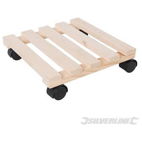 Carrello In Legno Per Piante Trasporto Con Ruote Pratico Fino A 60 Kg Silverline - Foto 1