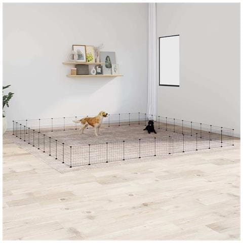 Gabbia Per Animali 44 Pannelli Con Porta Nera 35x35 Cm Acciaio - Foto 2