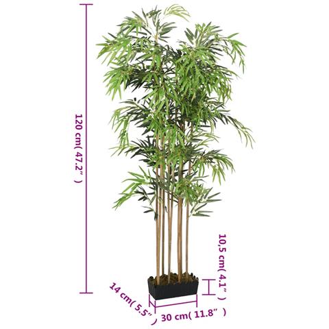 Albero Bambù Artificiale 730 Foglie 120 Cm Verde - Foto 8