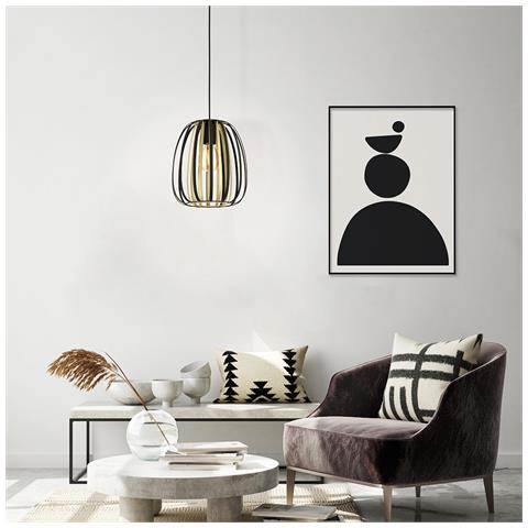 Lampadario Contemporaneo Encinitos Piccolo 1 Luce Acciaio Nero E Oro - Foto 1