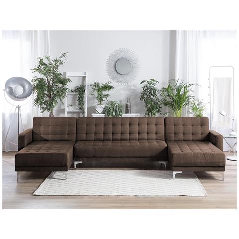 Divano A U Aberdeen Marrone Scuro Reversibile - Foto 1