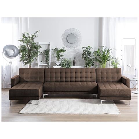 Divano A U Aberdeen Marrone Scuro Reversibile - Foto 6