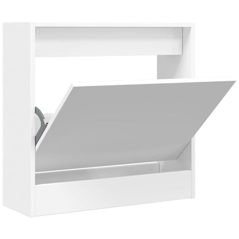 Scarpiera Bianca 60x21x57 Cm In Legno Multistrato - Foto 2
