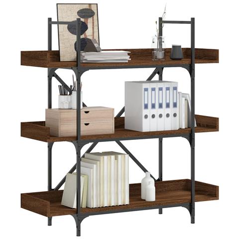 Libreria 3ripiani Rovere Marrone 100x33x108,5 Legno Multistrato - Foto 1