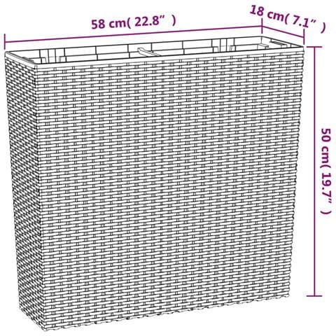 Fioriera Con Interno Rimovibile Antracite 12 / 44 L Pp Rattan - Foto 7