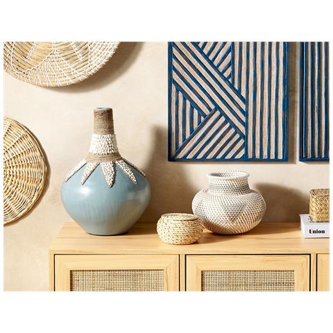 Vaso Decorativo Silau Realizzato A Mano Ceramica Blu - Foto 1