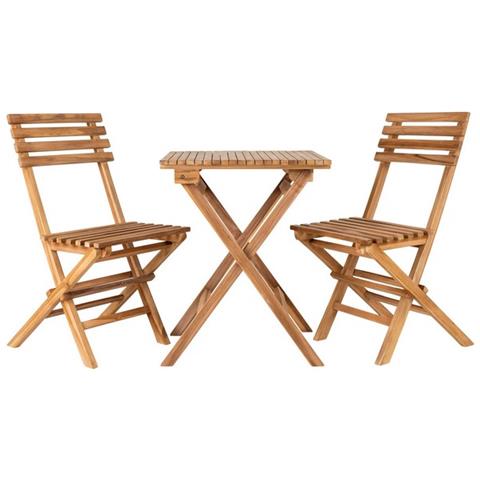 Set 3 Mobili Da Giardino Cuenca - Marrone - Legno - 60x60x75 Cm - Foto 1