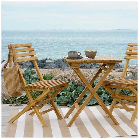 Set 3 Mobili Da Giardino Cuenca - Marrone - Legno - 60x60x75 Cm - Foto 2