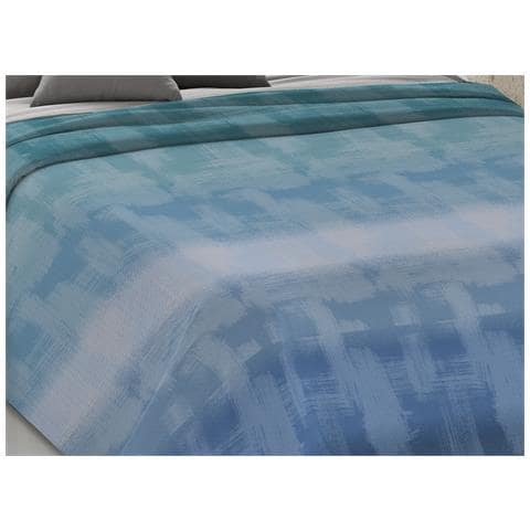 Copriletto Piquet Primavera Estate 100% Cotone Disegno Arcobaleno Piazza E Mezza Blu - Foto 2