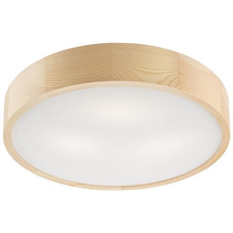 Lampada A Soffitto Eveline - Marrone - Legno, Vetro - 47x47x8 Cm - Foto 1