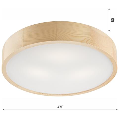 Lampada A Soffitto Eveline - Marrone - Legno, Vetro - 47x47x8 Cm - Foto 5