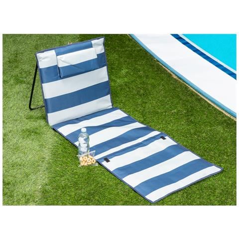 Materassino Prendisole Spiaggia Da Terra Reclinabile Imbottito Tindari Rigato - Foto 1