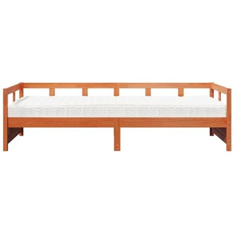 Dormeuse Con Materasso Marrone 90x200 Cm Legno Massello Di Pino - Foto 3