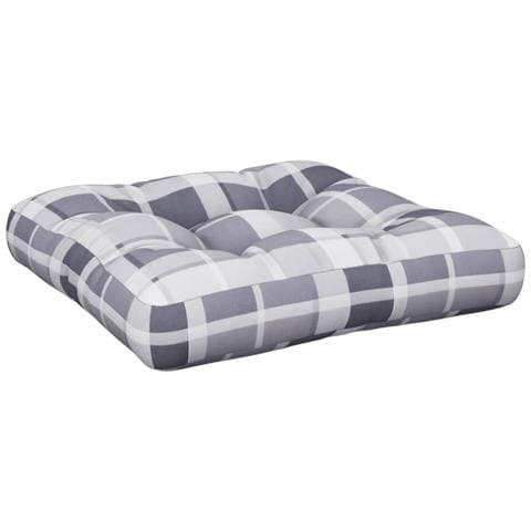 Cuscino Per Pallet Motivo A Quadri Grigi 50x50x12 Cm In Tessuto - Foto 2