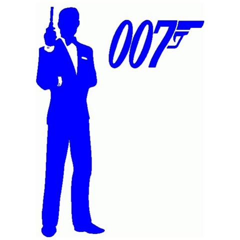 James Bond 007 - Adesivo Prespaziato - Colore Blu - 10cm - Foto 1
