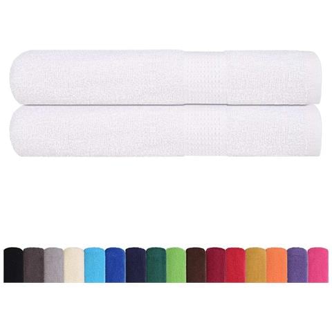Asciugamani Per Sauna 2 Pz Bianchi 80x200cm 360g /m 100% Cotone - Foto 2