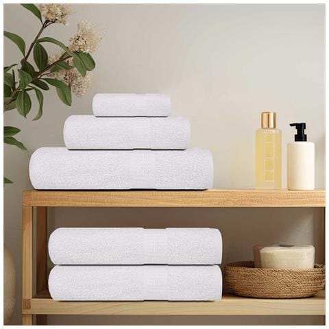 Asciugamani Per Sauna 2 Pz Bianchi 80x200cm 360g /m 100% Cotone - Foto 3