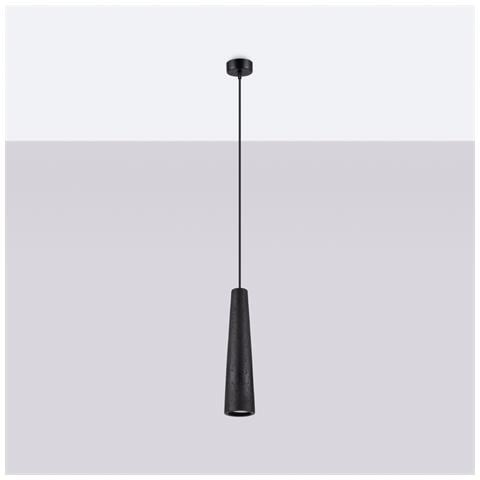 Sollux Lighting Lampada A Sospensione Electra In Cemento Nero Sl.1355 - Soppalco Lampade A Sospensione Nero 125x8x8 Cm - Foto 2