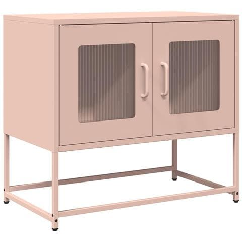 Mobile Tv Rosa 68x39x60,5 Cm In Acciaio Laminato A Freddo - Foto 2