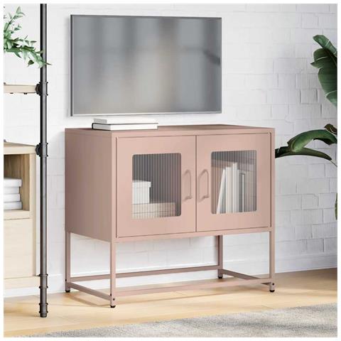 Mobile Tv Rosa 68x39x60,5 Cm In Acciaio Laminato A Freddo - Foto 3