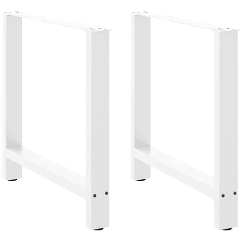 Gambe Per Tavolino Bianco 2 Pz 80x(72-73) Cm Acciaio - Foto 1
