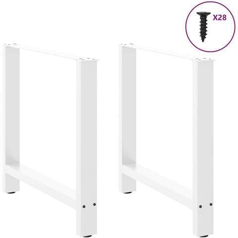 Gambe Per Tavolino Bianco 2 Pz 80x(72-73) Cm Acciaio - Foto 3
