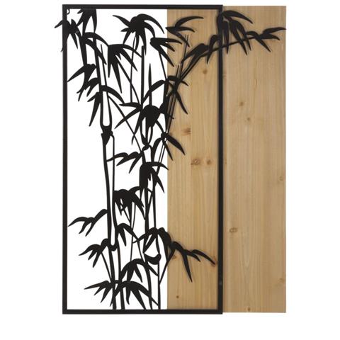 Decorazione In Metallo E Legno Bamboo - Marrone - Metallo - 58x2x80 Cm - Foto 1