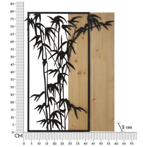 Decorazione In Metallo E Legno Bamboo - Marrone - Metallo - 58x2x80 Cm - Foto 6