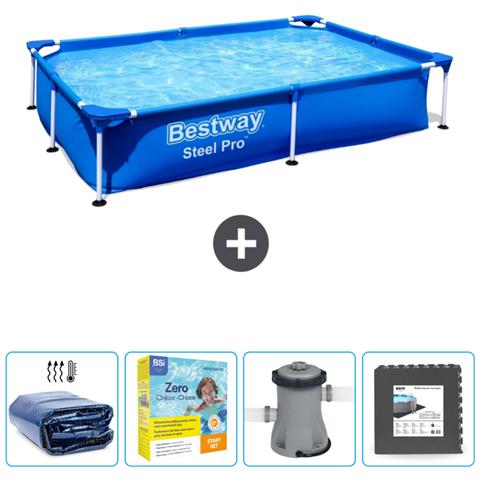 Piscina Fuori Terra - Rettangolo - 221x150x43 Cm - Blu - Include Accessori Coordinati Cb8 - Foto 1