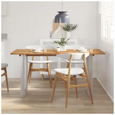 Tavolo Da Pranzo 154x80x76 Cm In Legno Massello Di Acacia - Foto 2
