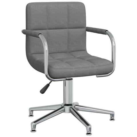Sedia Da Ufficio Girevole Grigio Chiaro In Tessuto - Foto 1