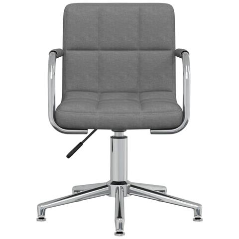 Sedia Da Ufficio Girevole Grigio Chiaro In Tessuto - Foto 2