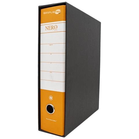 Raccoglitore Ad Anelli Per Buste Documenti Nero Arancio Registratore Protocollo - Foto 1