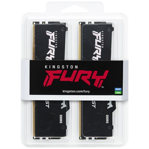 Memoria DIMM Kingston FURY Beast RGB 64 GB (2x32 GB) DDR5 6000 MHz CL36 Formato DIMM 288-pin Colore Nero - Foto 2