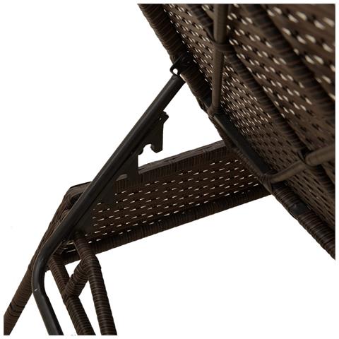 Lettini Prendisole 2 pz con Tavolino Marrone in Polyrattan - Foto 9