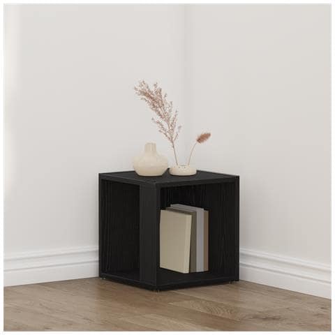Tavolino Nero Rovere 33x33x34,5 cm Legno Ingegnerizzato - Foto 2