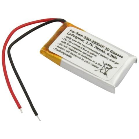 Batteria Per Occhiali 3d Samsung Ssg-2200ar Li-polimero 3.7v 70mah 0.3wh - Foto 2