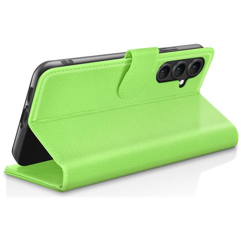Custodia A Portafoglio Per Galaxy S23 Fe Con Funzione Di Supporto E Linguetta Magnetica, Verde - Foto 2