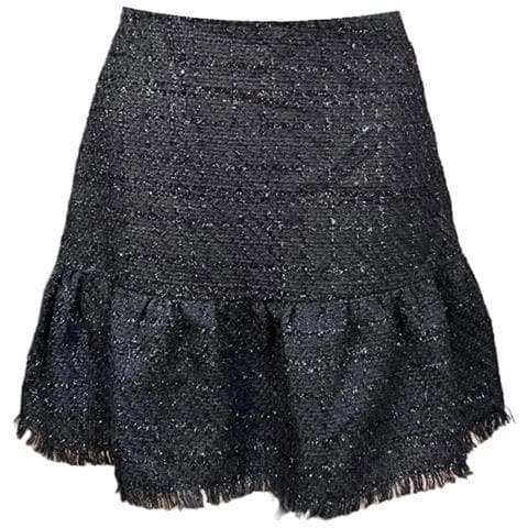 Hallhuber Gonna Da Donna Con Frange Elegante Nera Taglia 38 - Foto 1