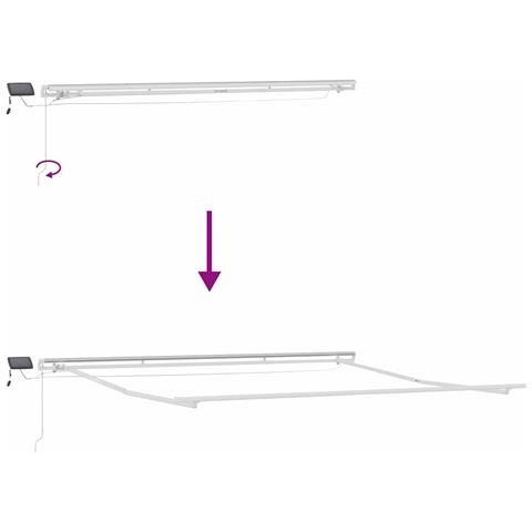 Tenda da Sole con Bianco 5 × 3,5 m Metallo - Foto 9