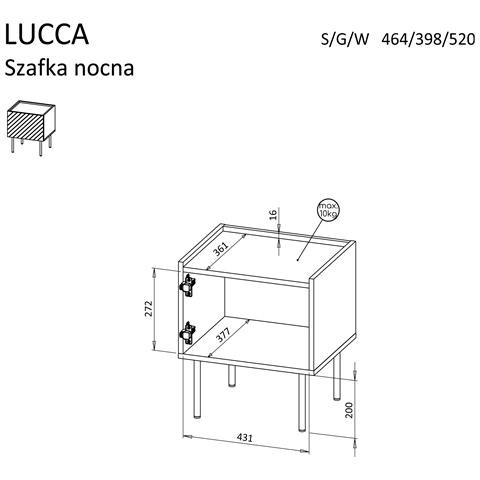 LUCCA 490375 comodino Nero - Foto 4